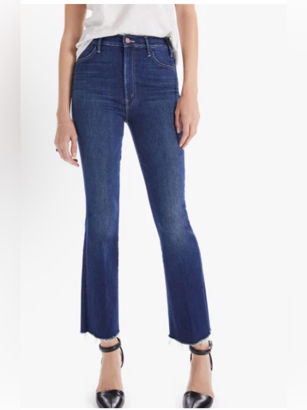 MOTHER Women’s The Hustler Ankle Fray Jeans Size 25 Home Movies Wash